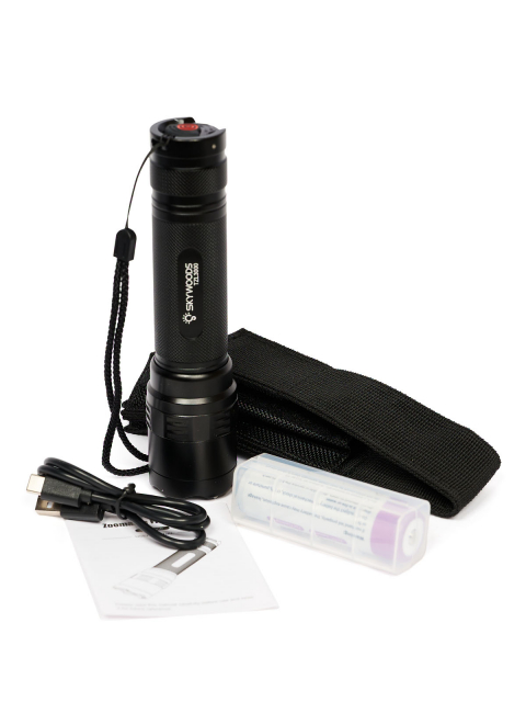 Ручной тактический фонарь SKYWOODS TACTIC, 3000 люмен, USB-Type C, холодный свет, IP67