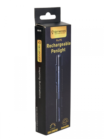 Фонарь-ручка SKYWOODS PENLIGHT FIX P5 Long, 360 люмен, фокусировка луча, Type-C